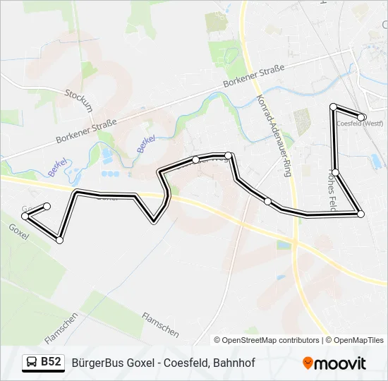 B52 Bus Line Map