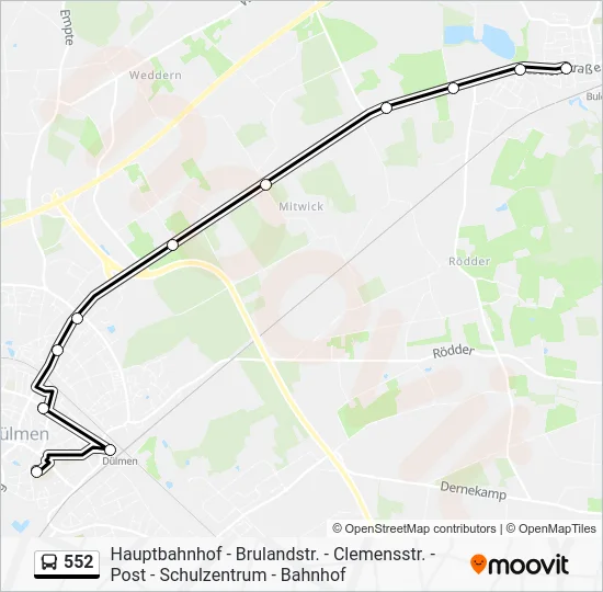 Автобус 552: карта маршрута