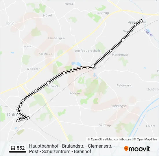 552 Bus Line Map