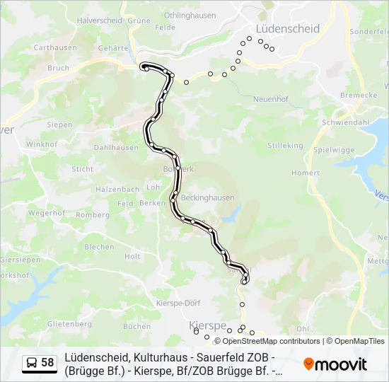 58 Bus Line Map