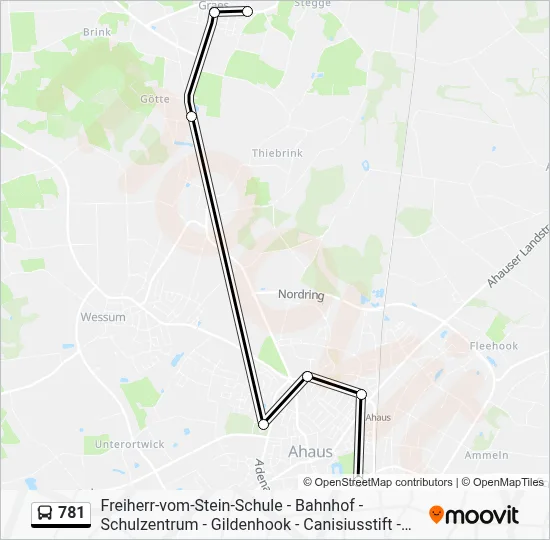781 Bus Line Map