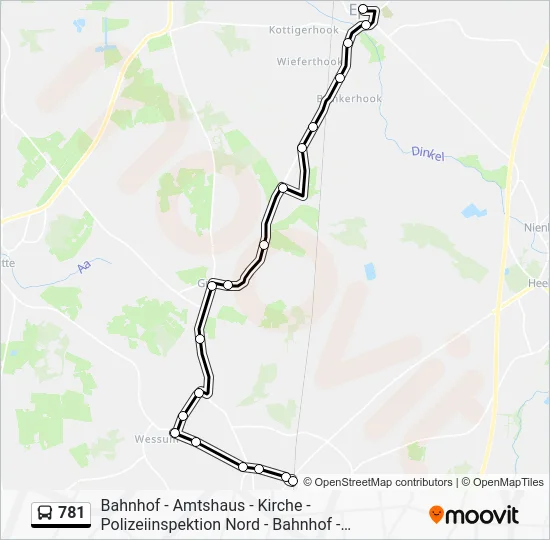 Автобус 781: карта маршрута