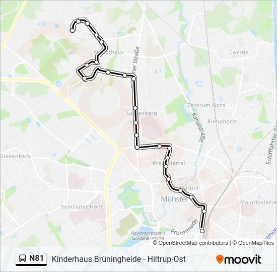 N81 Bus Line Map