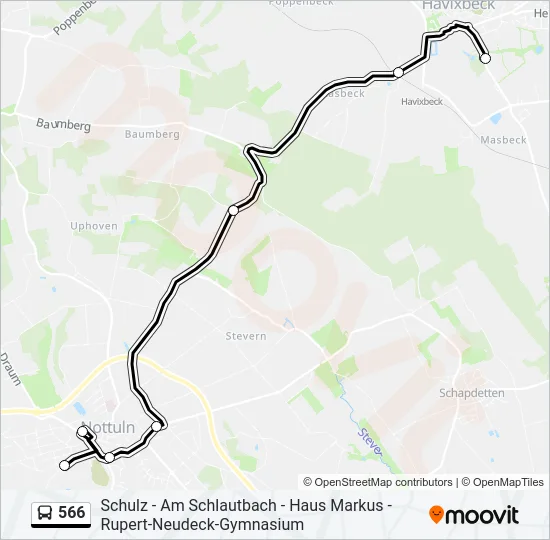 566 Bus Line Map