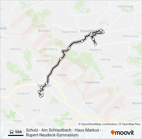 566 Bus Line Map
