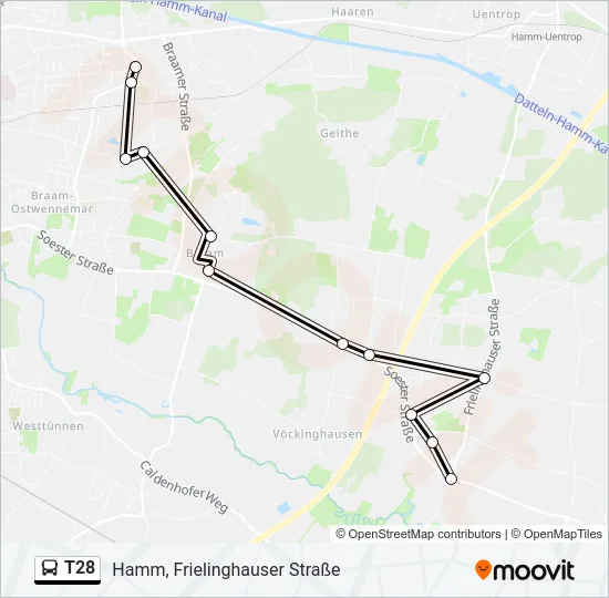 T28 Bus Line Map