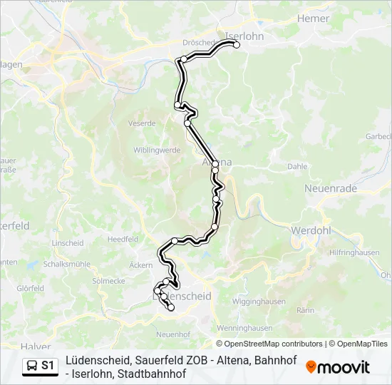 S1 Bus Line Map