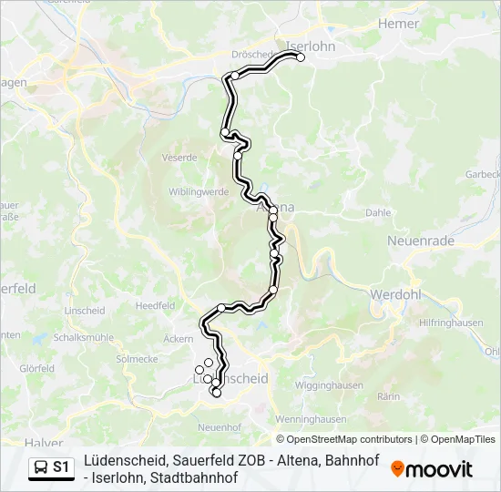 S1 Bus Line Map