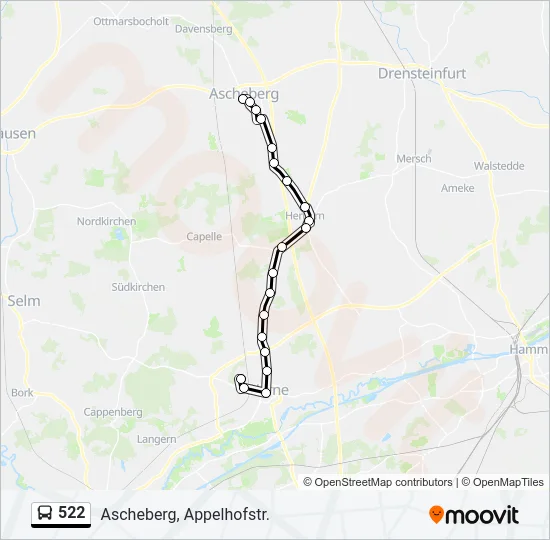 522 Bus Line Map