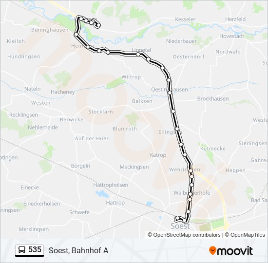 535 Route Schedules Stops Maps Soest Bahnhof A Updated 