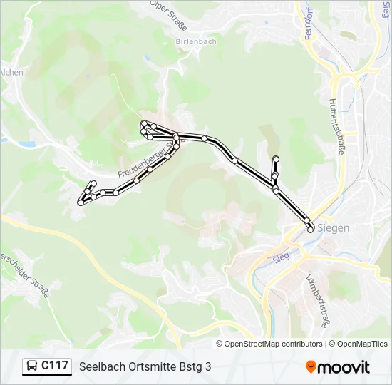 C117 Bus Line Map