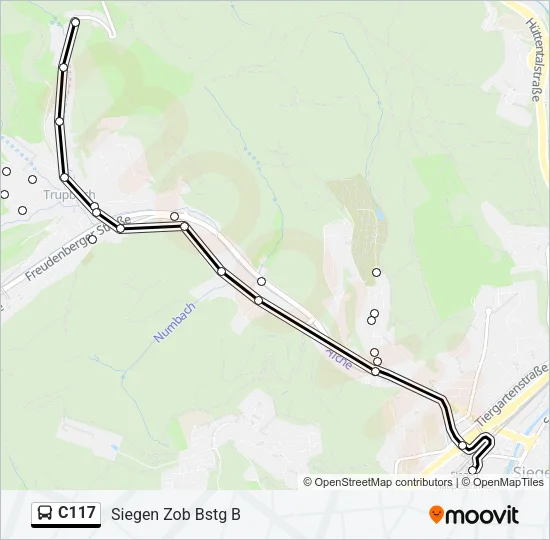 C117 Bus Line Map