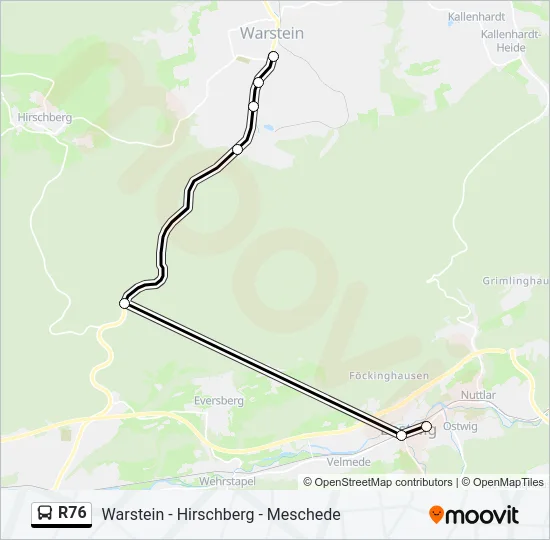 R76 Bus Line Map