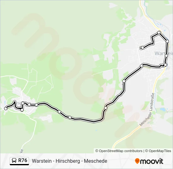 Автобус R76: карта маршрута