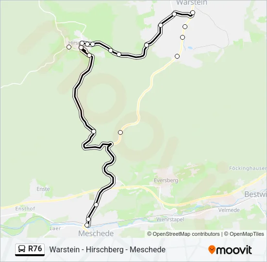R76 Bus Line Map