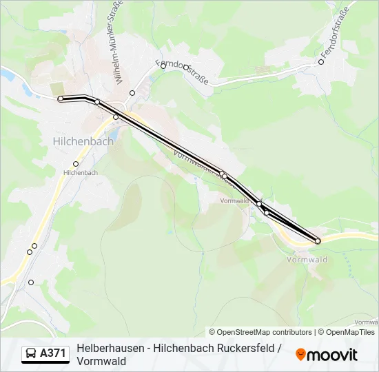 A371 Bus Line Map