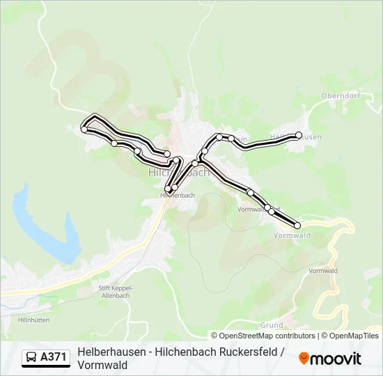 A371 Bus Line Map