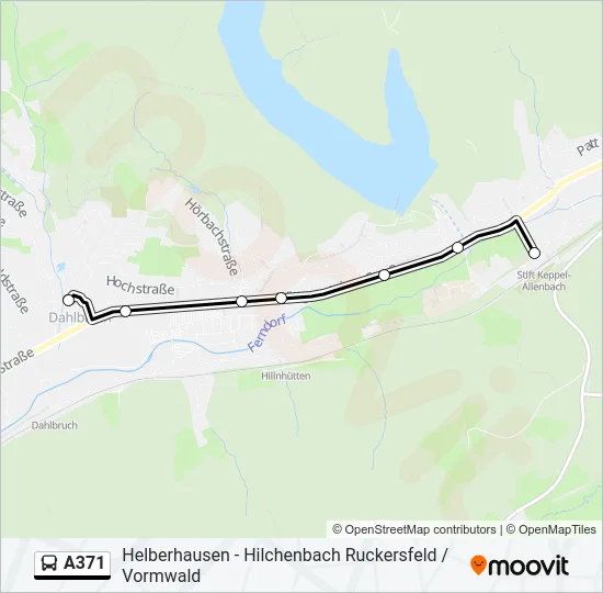 A371 Bus Line Map