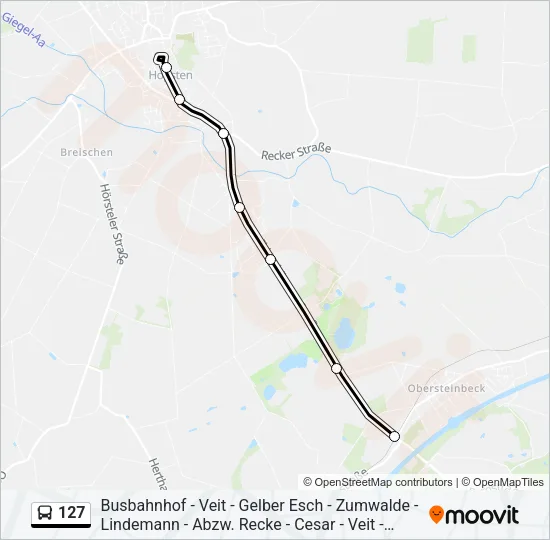 127 Bus Line Map