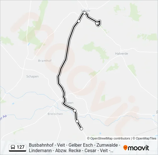 127 Bus Line Map