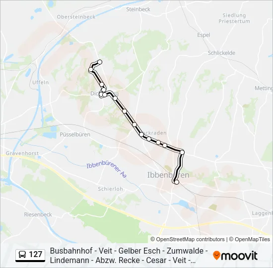 127 Bus Line Map