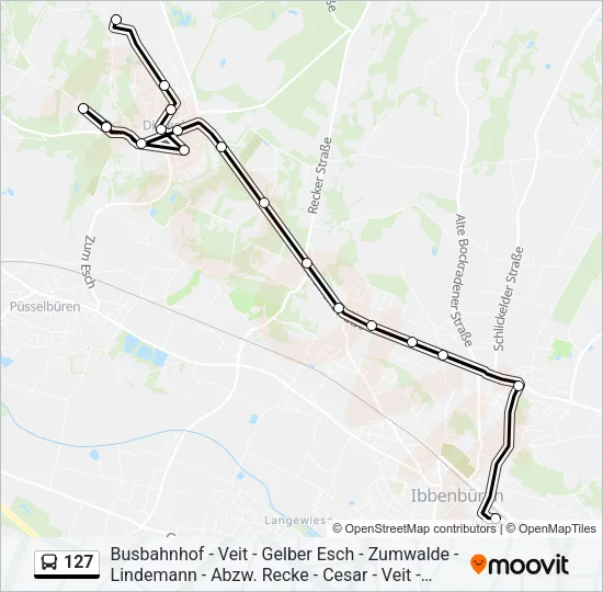 127 Bus Line Map