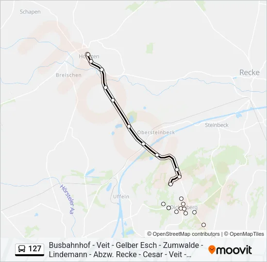 127 Bus Line Map