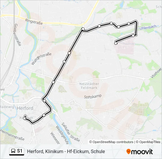 S1 Bus Line Map