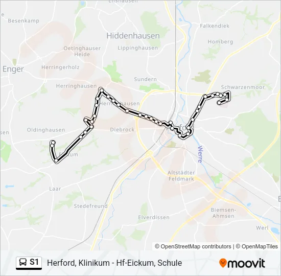 S1 Bus Line Map