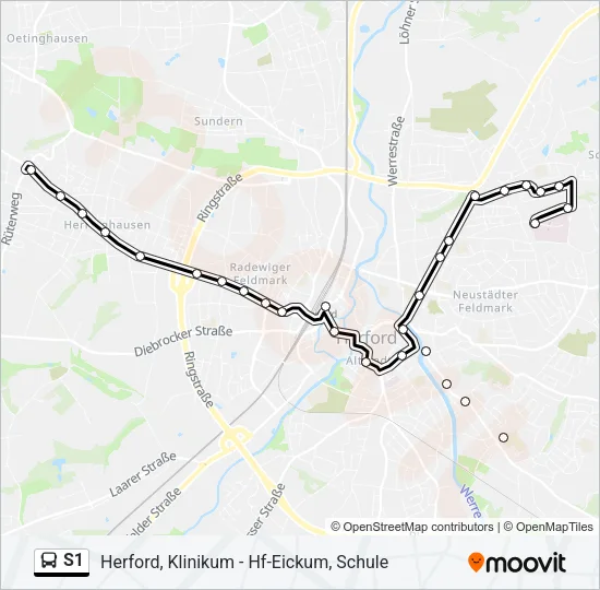 S1 Bus Line Map