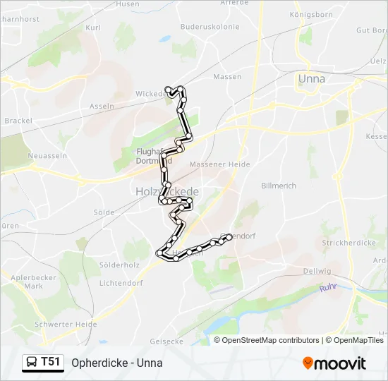 T51 Bus Line Map