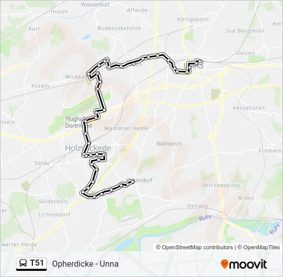 T51 Bus Line Map