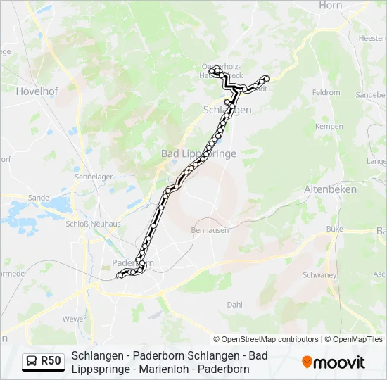 R50 Bus Line Map