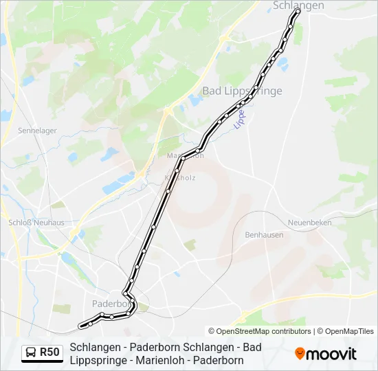 R50 Bus Line Map