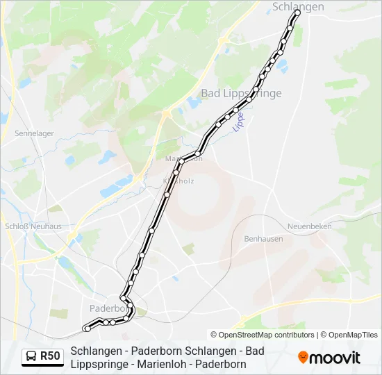 R50 Bus Line Map