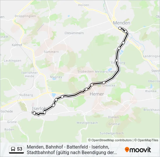 S3 Bus Line Map