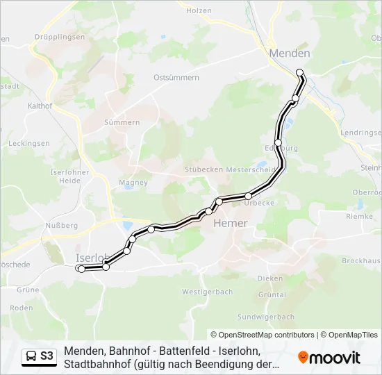 S3 Bus Line Map