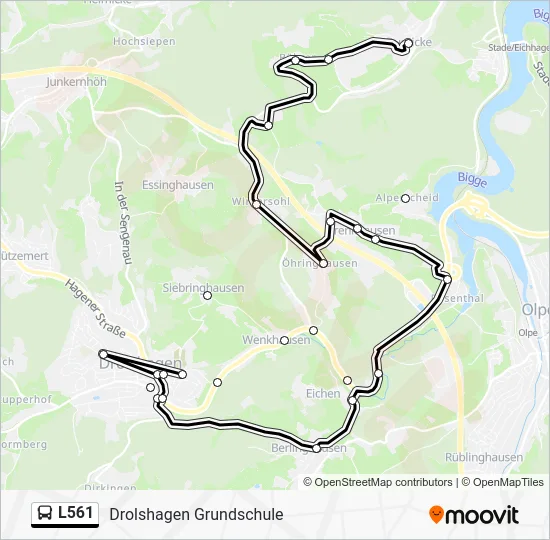Автобус L561: карта маршрута