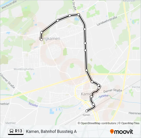 R13 Bus Line Map