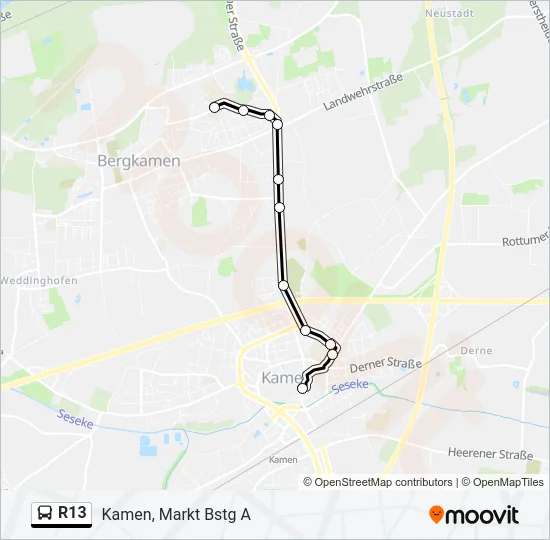 R13 Bus Line Map