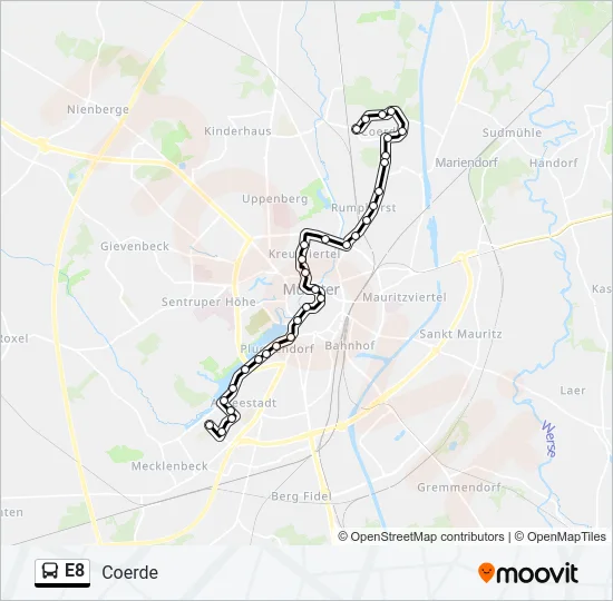 E8 Bus Line Map