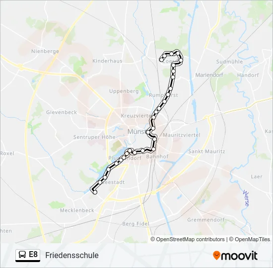 E8 Bus Line Map
