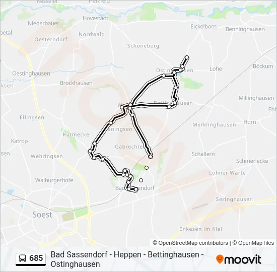 685 Bus Line Map