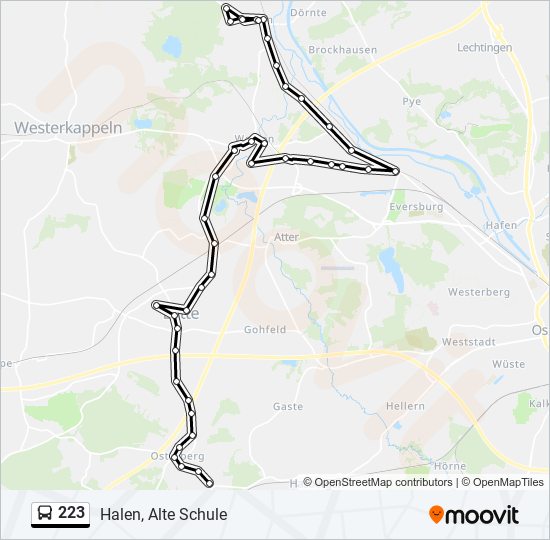 223 bus Line Map