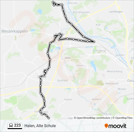 223 Bus Line Map