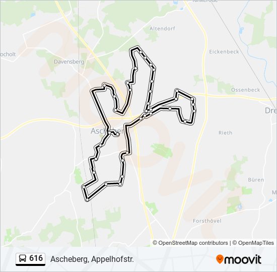 616 bus Line Map