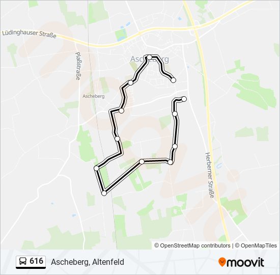 616 bus Line Map