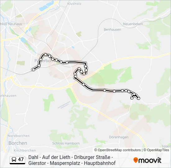 Автобус 47: карта маршрута