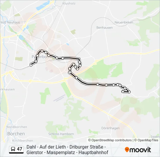 47 Bus Line Map