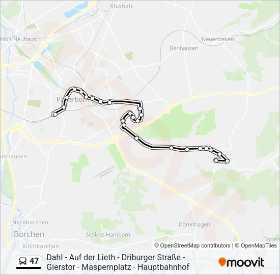 47 Bus Line Map